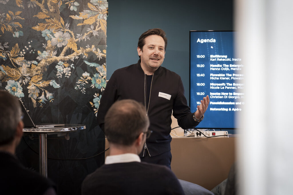 Pascal Wanner spricht am Low Code-Event von Inacta