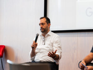 Einer der Redner beim Google Joint Event 