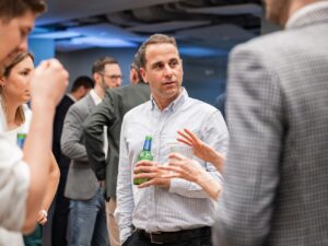 Florian Leiprecht beim Apéro am Event