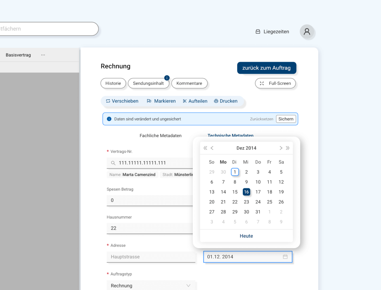Termine eintragen im Inadox Dispatcher