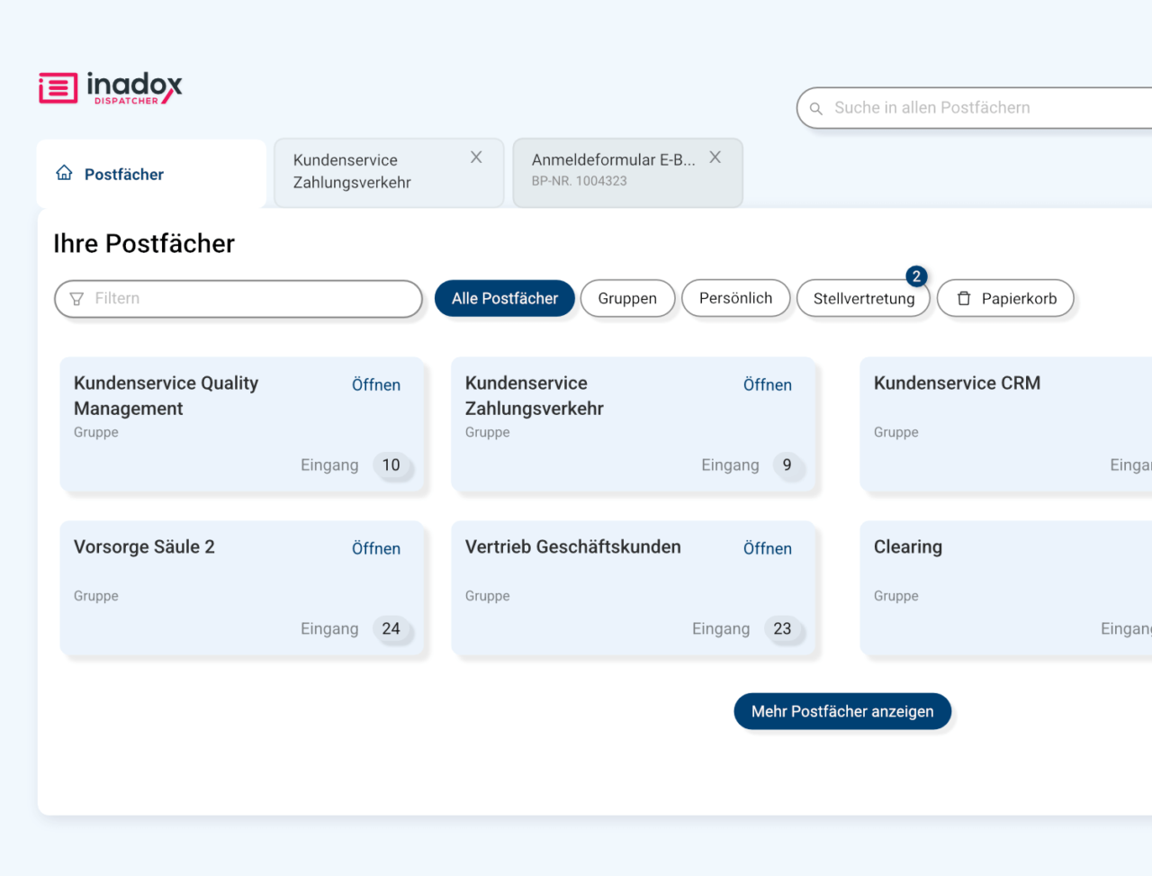 Inadox dispatcher Postfach