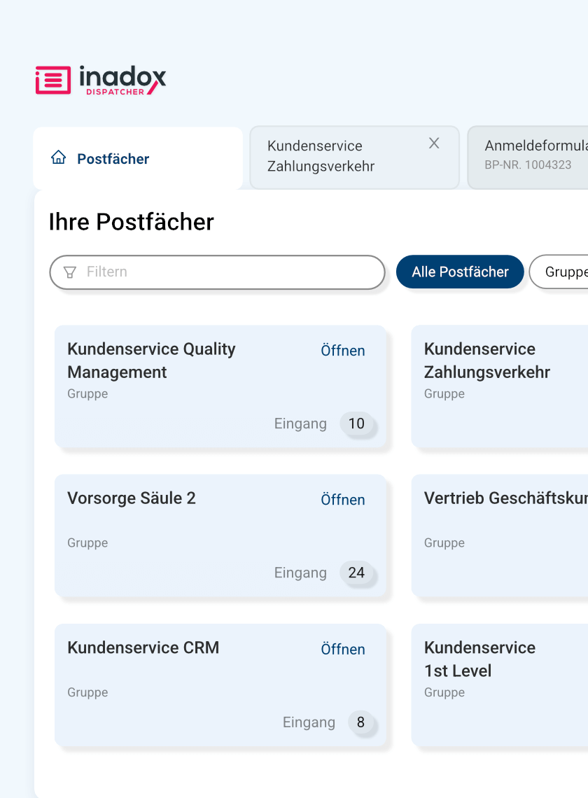 Postfach von Inadox dispatcher