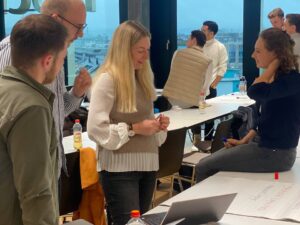Studierende während des Workshops an unserem Praxisevent AI für Callcenter an der HSLU