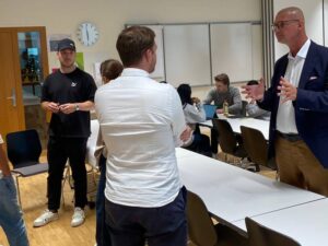 Studierende während des Workshops an unserem Praxisevent AI für Callcenter an der HSLU