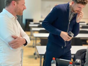 Manuel Muggli an unserem Praxisevent AI für Callcenter an der HSLU