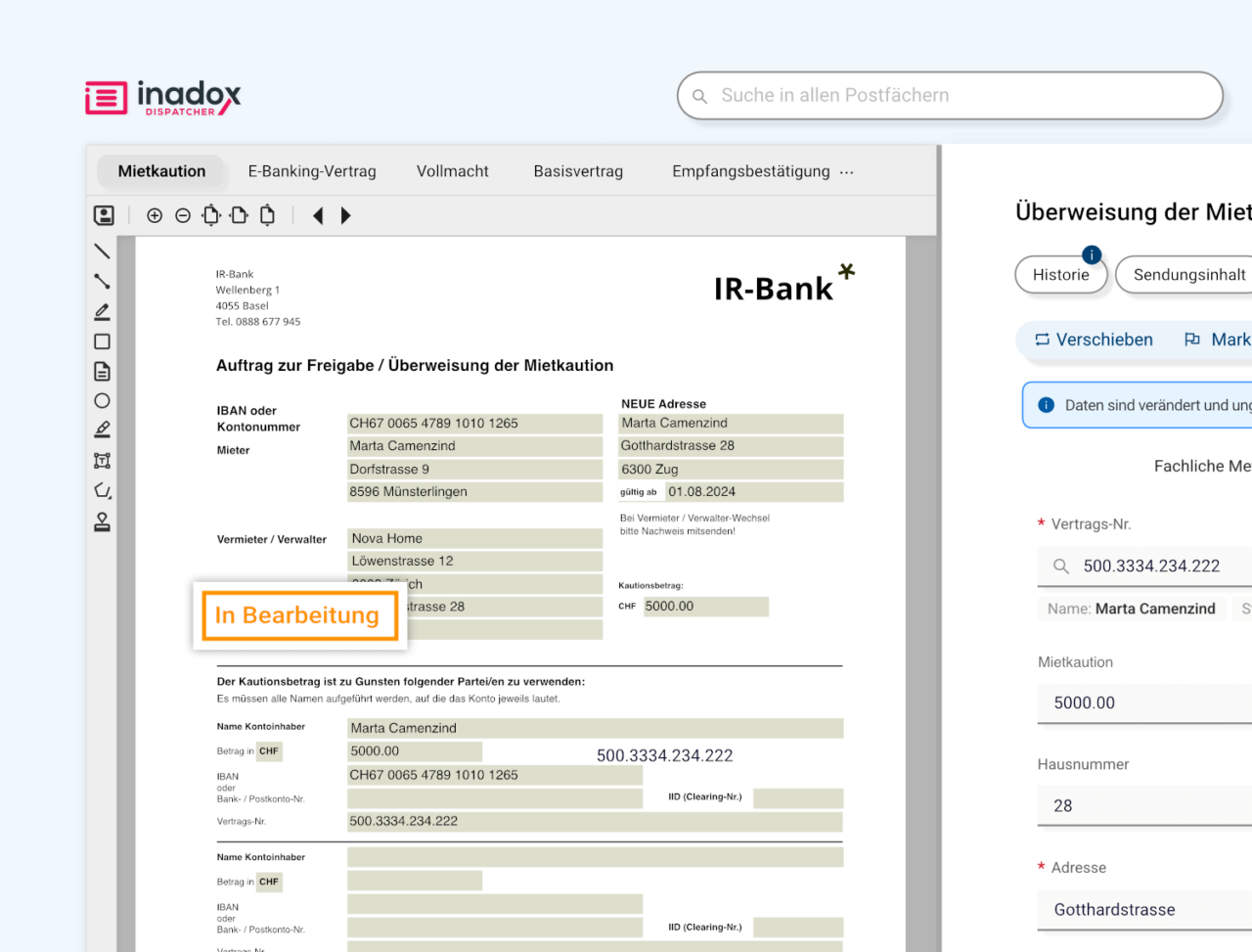 Dokumentenbearbeitung von Dispatcher
